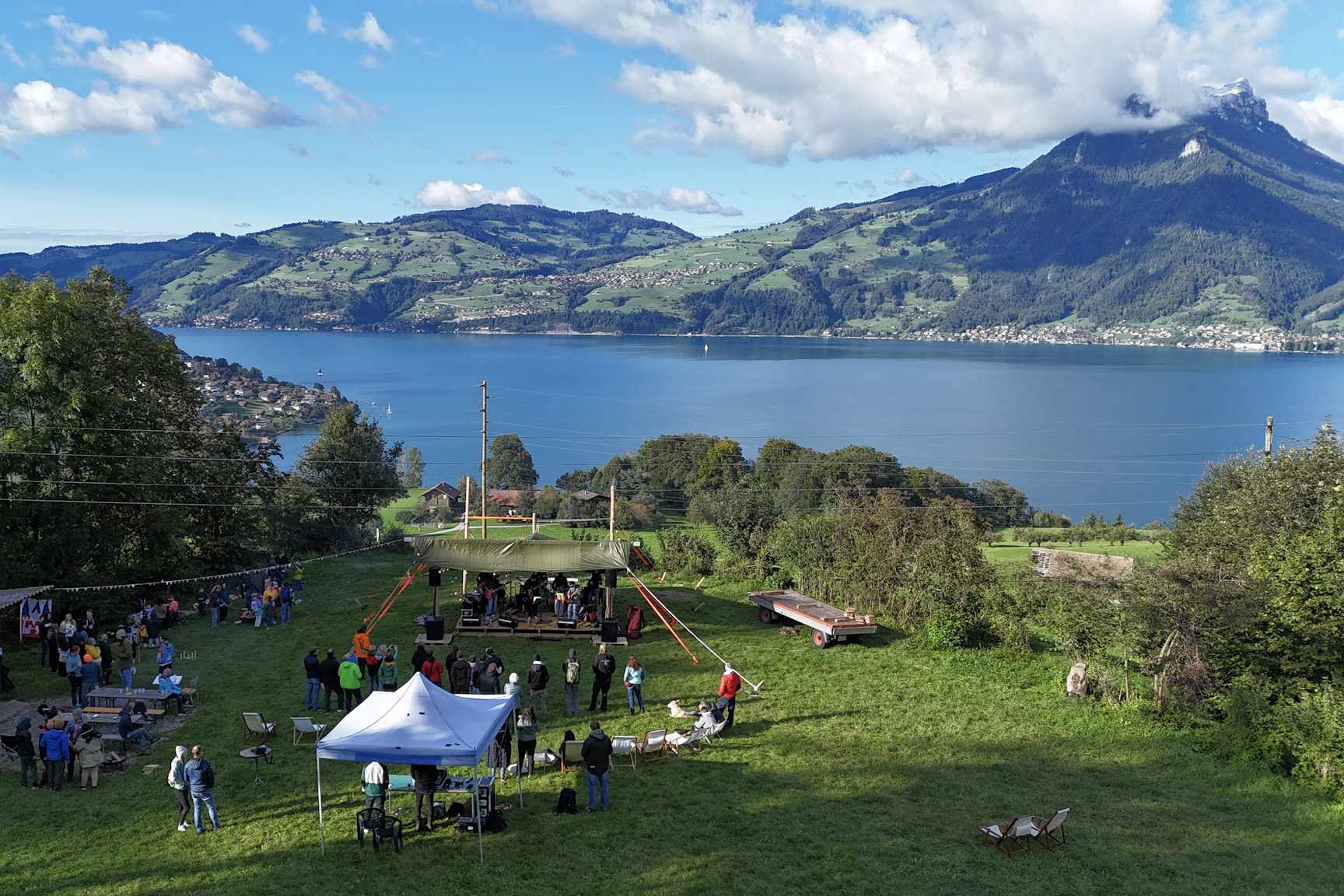 Drohnenaufnahme vom FestliVal 2024.